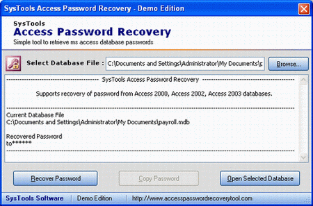 Freeware tool to download restore access password